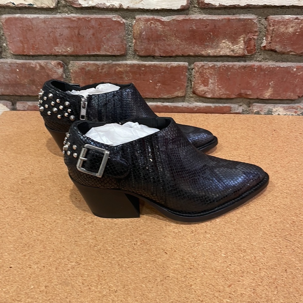 The Kooples Black Ankle Boots Python Leather With… - image 6